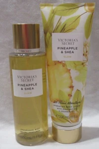 Victoria's Secret Fragrance Mist & Lotion Set Lot 2 PINEAPPLE & SHEA Glow - Picture 1 of 3