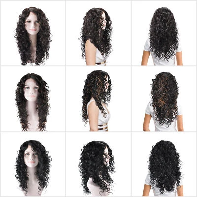 Pelucas rizadas delanteras de encaje sintético aspecto natural parte L peluca de fiesta diaria para mujer Foto 1 de 4