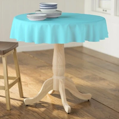 LA Linen Polyester Poplin Round Tablecloth, 58-Inches.  Made in USA - Image 1 of 2