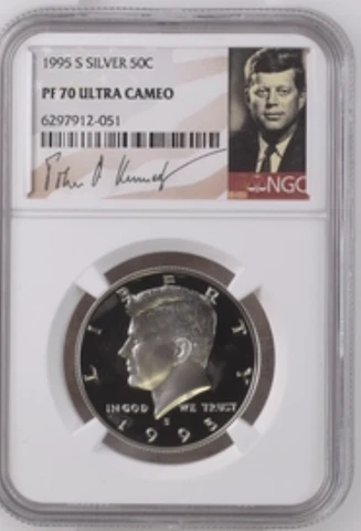 1995 S NGC PF70 Ultra Cameo Silver Kennedy Half Dollar Cover