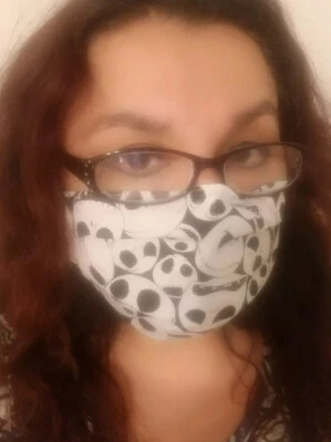  FACE MASK JACK SKELETON fabric Washable Print Fabric make USA  - Image 1 of 4