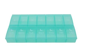 Weekly Pill Organizer Box Case Holder Sorter Caddy 7 Day Am Pm Daily 2 Times - Picture 1 of 2