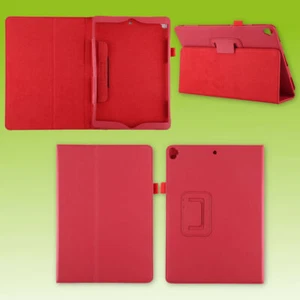 Para Apple iPad 10.2 2021 Rojo Piel Artificial Funda Funda Estuche - Imagen 1 de 2
