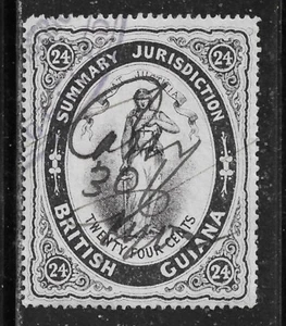 BRITISH GUIANA REVENUE BAREFOOT #12b PERF 14 USED - Picture 1 of 1
