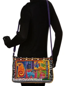 Laurel Burch Patchwork Dog Tails Tales Crossbody Medium Tote Bag NEU - Bild 1 von 9