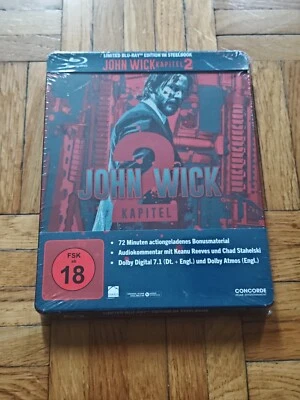 John Wick Kapitel 2 Keanu Reeves Blu-ray Steelbook Neu + Ovp - Bild 1 von 2
