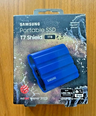 SSD externo Samsung T7 Shield 1 TB USB 3.2 Gen 2 tipo C - azul (MU-PE1T0R/AM) Foto 1 de 4