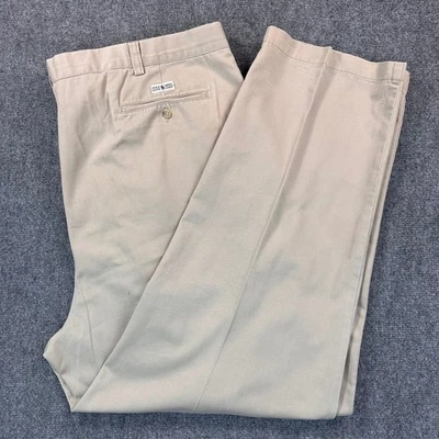 Polo Ralph Lauren Big Andrew Pants Men's 48x32 Khaki Pleated Cotton Classic - Image 1 of 4