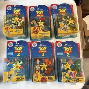 6 New Vintage 1999 Mattel TOY STORY 2 Action Figure Lot Woody Rex Bullseye Buzz - Picture 1 of 24