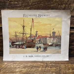 1893 Rochester Brauerei "Caravels And La Rabida" Kansas City Missouri 12x9 Litho - Bild 1 von 8