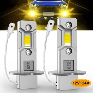 2x Lampade LED H3 Canbus 12-24V 6500K Bianco, 3000K Giallo, DRL/Fendinebbia - Foto 1 di 11