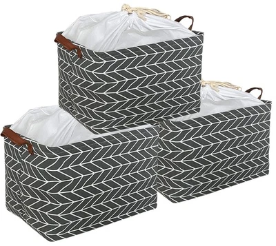 Cesta de armazenamento retangular, lixeira de armazenamento dobrável padrão fofo, co... - Imagem 1 de 4