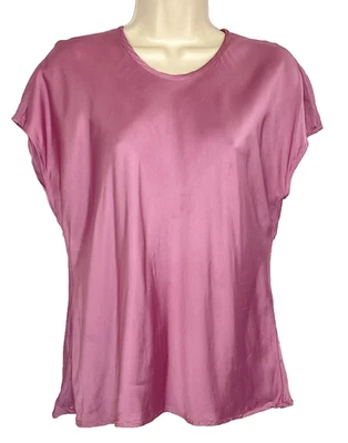Dusty pink J.CREW top M short cap sleeves blouse shirt silky viscose relaxed - Image 1 of 4