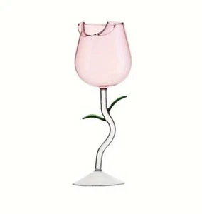 Pink Rose Shape Wine Glass - Picture 1 of 2