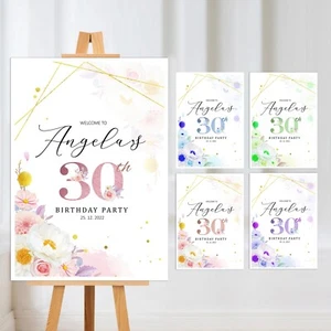 PÓSTER CARTEL PERSONALIZADO MUJER FELIZ CUMPLEAÑOS NIÑAS FIESTA BIENVENIDA MARCO PDF - Imagen 1 de 5