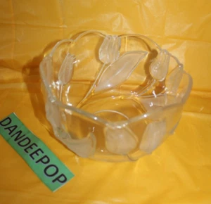 Mikasa Tivoli Frosted Tulips Crystal Pattern Bowl - Picture 1 of 5