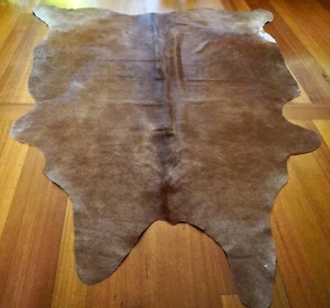 A Smooth Summer Coat - A Beautiful Textured Brown - A Hand Selected Cowhide Rug - Picture 1 of 6