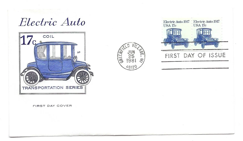 1906  17c Electric Auto 1917 Farnam, HF, FDC  - Image 1 of 1