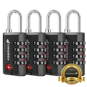 TSA Approve [4 Digit Combination] Travel Suitcase Luggage Bag Lock Padlock Reset - Picture 1 of 7