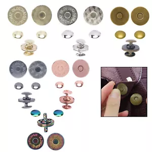 Laser Cut Double Rivet Magnetic Snaps Clasps Fasteners Handbags Clothing 14/18mm - Picture 1 of 51