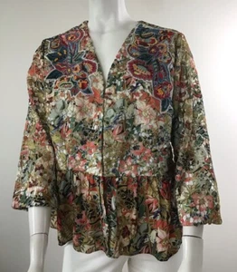 Soft Surroundings Ariege Jacket women’s plus size PL beaded lace peplum hem - Picture 1 of 11