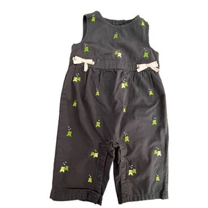 Mono Gymboree Azul Marino Verde Bordado Ranas 3-6 meses - Imagen 1 de 5