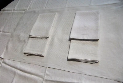 Lot de 5 Serviettes de toilette XIXè damassées 94 x 51 cm - Photo 1/4