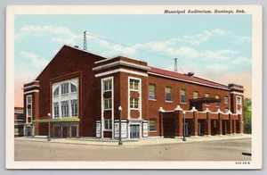 Postal del Auditorio Municipal en Hastings Nebraska NE c1930s - Imagen 1 de 2