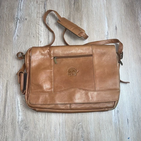 Vintage Toronto Raptors NBA UNISEX Tan Leather Laptop Messenger Bag Cover