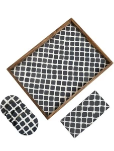 Set Serviertablett und passende Untersetzer - 40x30cm, Penguin Home® - Bild 1 von 7