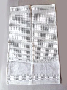kleines Handtuch m. Aida-Stickbordüre f. Kreuzstich zum Besticken, weiß, 57x35cm - Bild 1 von 4