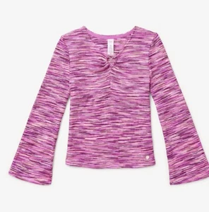 Justice Girl's Pink Long Flare Sleeve V-Neck Top Shirt Size XL (16-18) New - Picture 1 of 6