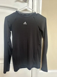 Boys Size L (14/16) Adidas Climalite Polyester Base Layer, Black - Picture 1 of 2