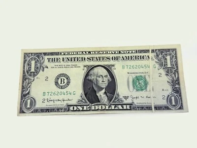 US BANKNOTE $1 BILL-SERIES 1963 B-PRINTING ERROR-B72620454G - Image 1 of 2