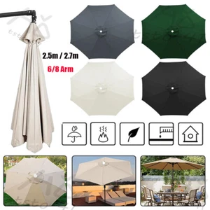 2.5m 2.7m Replacement Fabric Garden Parasol Canopy Cover for 6 8 Arm Umbrella - Picture 1 of 28