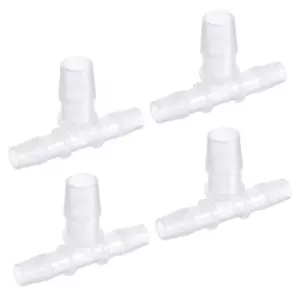4Pcs PP Reducing 10x14x10mm OD Barb Hose Fitting 3 Way Tee T Shape Translucent - Picture 1 of 5