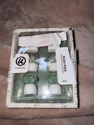 U Brands Potted Succulents Plants Push pins Tacks 6 Ct NEW Nature Office M27 - Image 1 of 2