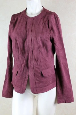 Charter Club NOVA Jaqueta Feminina de Camurça Artificial Vermelha Toscana Tamanho Pequeno PM NOVA COM ETIQUETAS _ R9D2 - Imagem 1 de 4