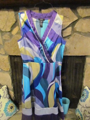 Vestido para mujer talla S (6) púrpura gris turquesa sin mangas muy bonito Foto 1 de 4