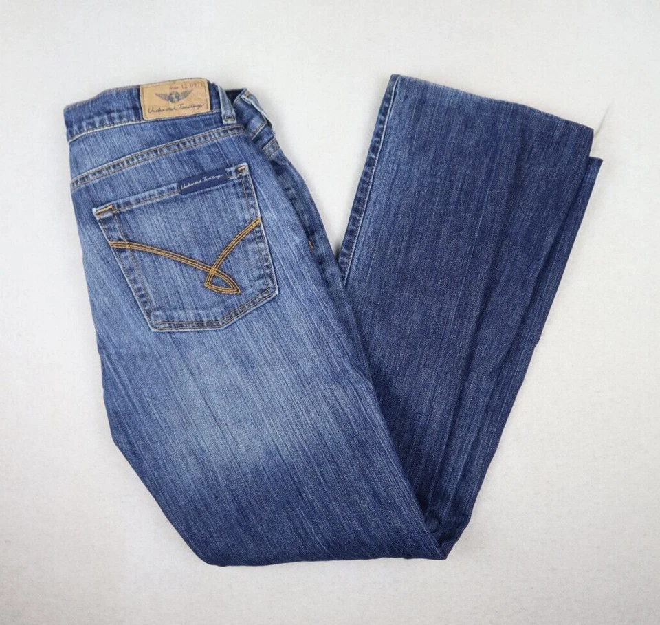 UNCHARTED TERRITORY MUJER LAVADO MEDIO DESGASTADO BOTA CORTE JEANS TALLA 27 CORTO Foto 1 de 4