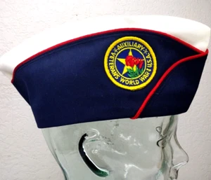 VTG World War 1 Veterans Auxiliary Military Garrison Side Cap Sz 7-3/8 USA 1970s - Picture 1 of 7