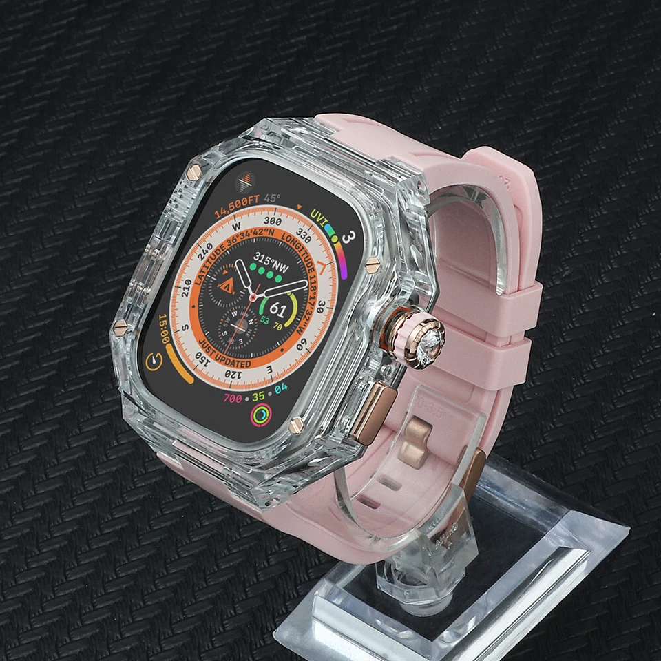 Kit Mod de Lujo para Apple Watch Case Ultra3 49mm iwatch Series98765SE Banda de Goma Foto 1 de 4