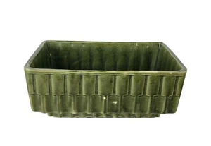 Vintage California Glazed Pottery Mid Century Planter Dark Green CP 338 USA 8.5" - Picture 1 of 9