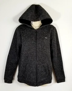 Joe's Women Size XL Dark Gray Black Hooded Full Zip Knit Sweater Jacket Pockets - Picture 1 of 12