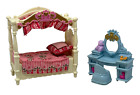 Fisher Price Loving Family Girls Bedroom Canopy Bed Vanity Chair Dollhouse 2009