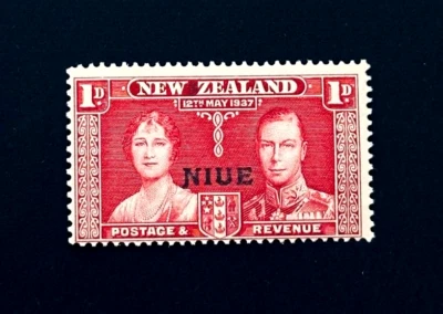 New Zealand NIUE Stamp - 1937 Coronation King George VI Overprint MNH 56 - Image 1 of 2
