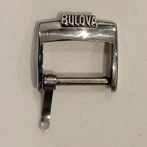 NOS Stainless Steel BULOVA Accutron Watch Strap BUCKLE 14mm 1/2" inside - Picture 1 of 7