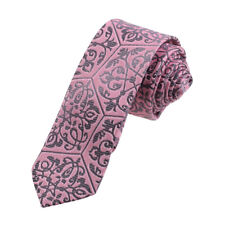 Dan Smith DAE7B10B Pink Skinny Tie Grey Patterned Tie forr Men Inspire Business
