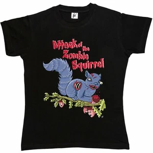 Camiseta Attack Of The Zombie Squirrel Blood Covered Monster para mujer boyfriend Fit - Imagen 1 de 6