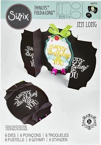 Sizzix Thinlits Ticket Fold-a-long Card 6pc #660374 Retail $22.99 Jen Long NIP - Picture 1 of 10